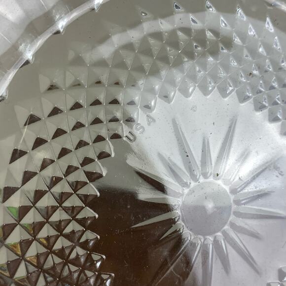 CRISTAL D'ARQUES-DURAND clear pressed blown glass Diamant plate made in USA - Picture 3 of 5